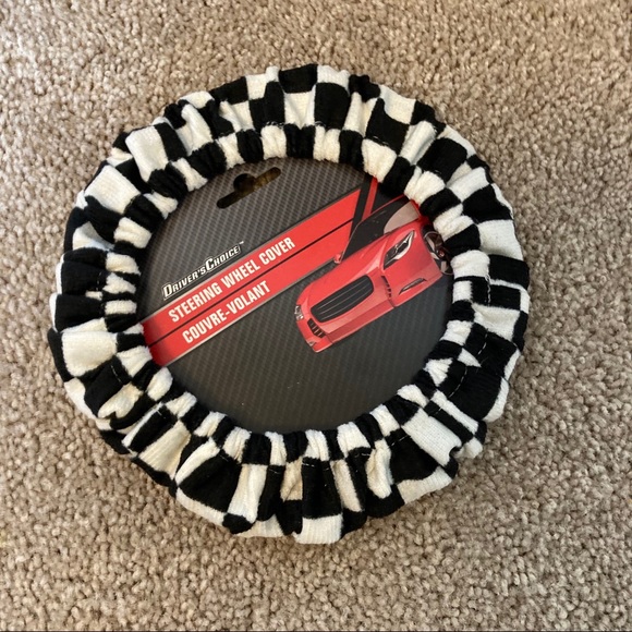 Other Nwt Checkered Velvet Steering Wheel Cover Poshmark